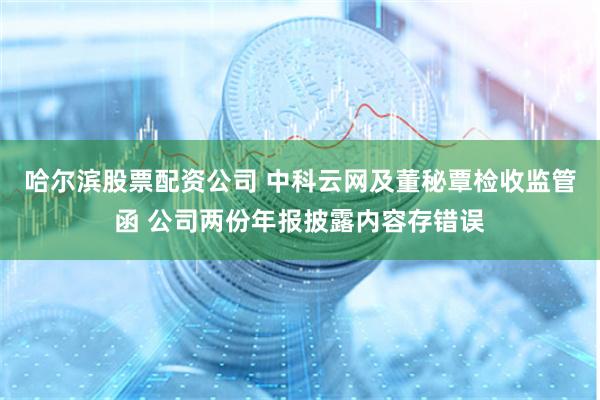 哈尔滨股票配资公司 中科云网及董秘覃检收监管函 公司两份年报披露内容存错误