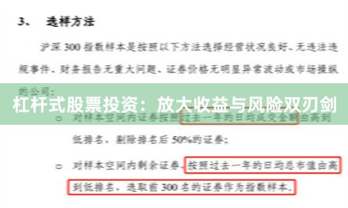 杠杆式股票投资:放大收益与风险双刃剑